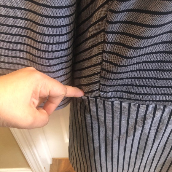 Cabi striped trench perfect “collarless car coat” jacket sz Large (B09) - Picture 8 of 16